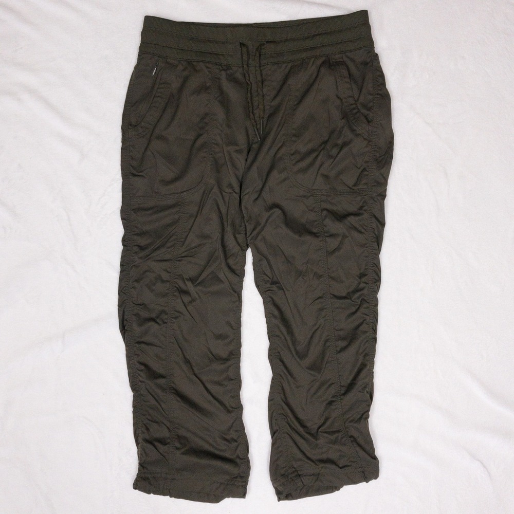 The North Face Aphrodite Capri Womens Medium Green Ruched Hiking Pants
